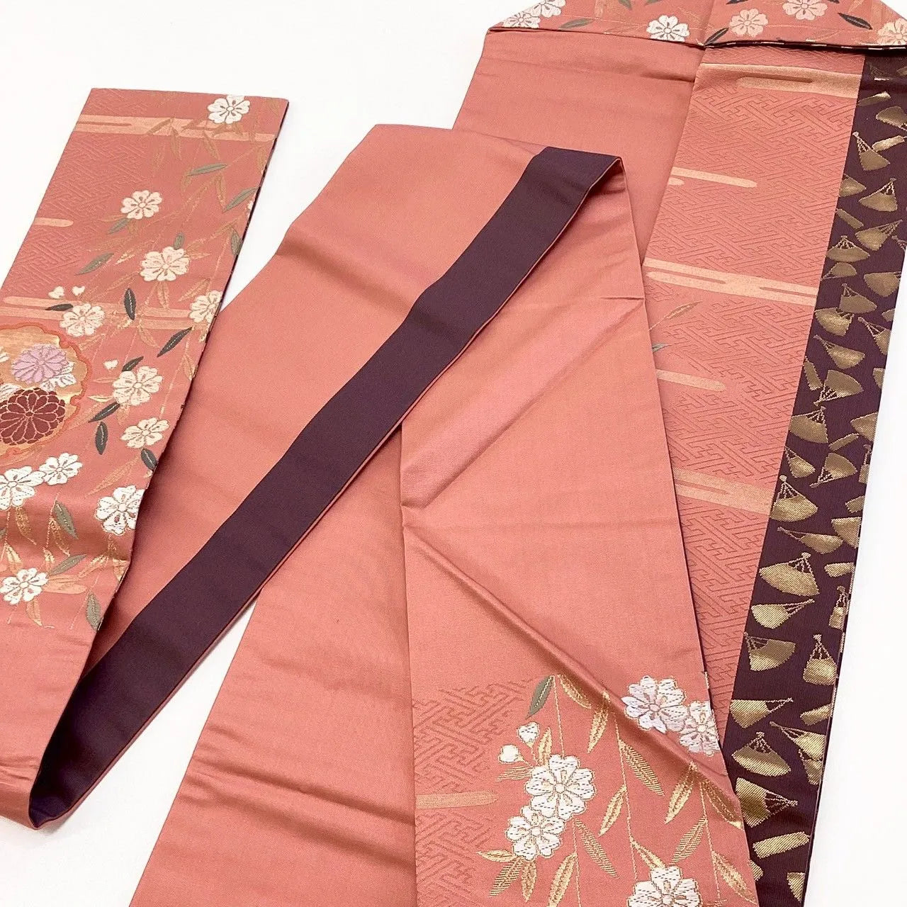 5780# Japanese Vintage Nagoya Obi Belt Kimono Fabric Silk Traditional