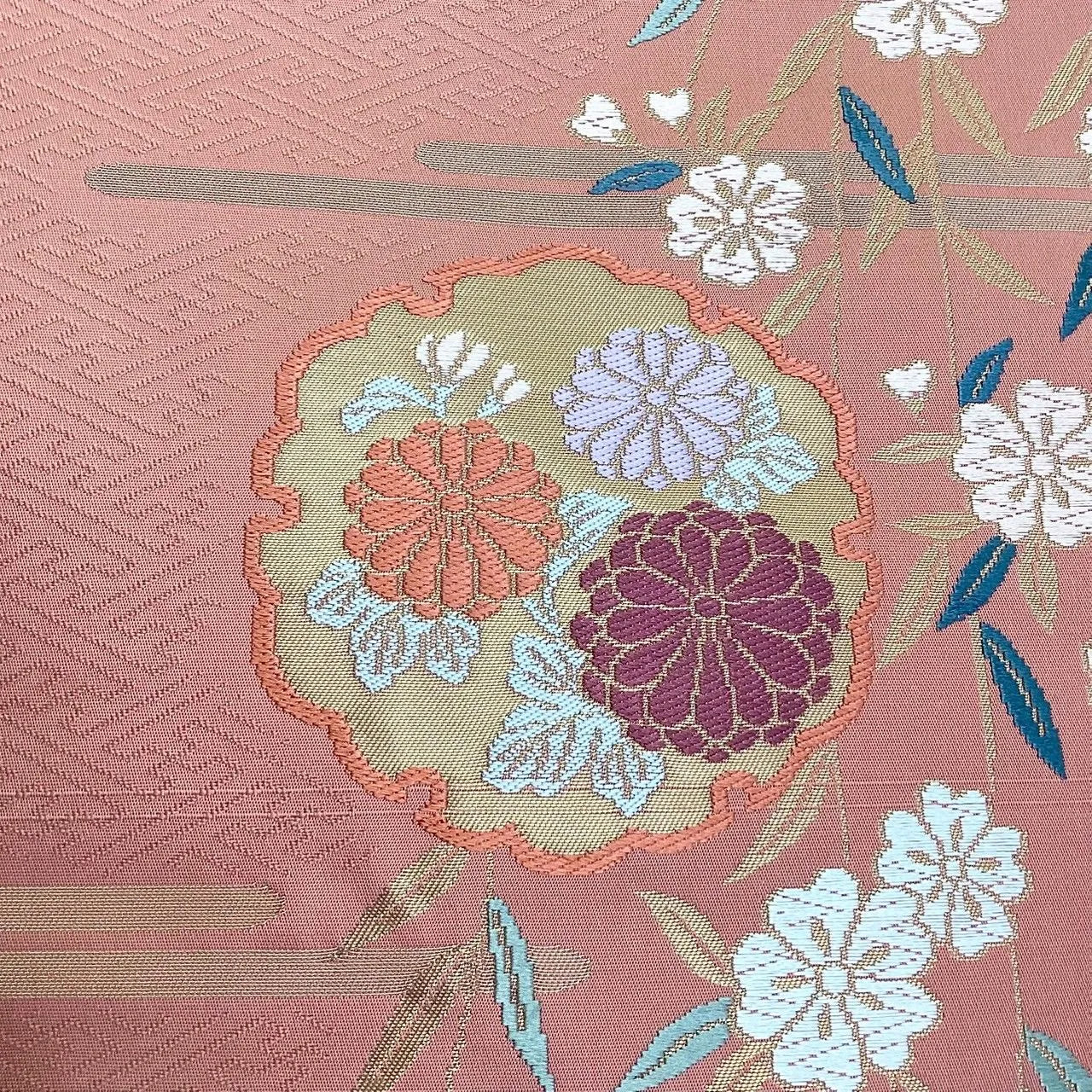 5780# Japanese Vintage Nagoya Obi Belt Kimono Fabric Silk Traditional