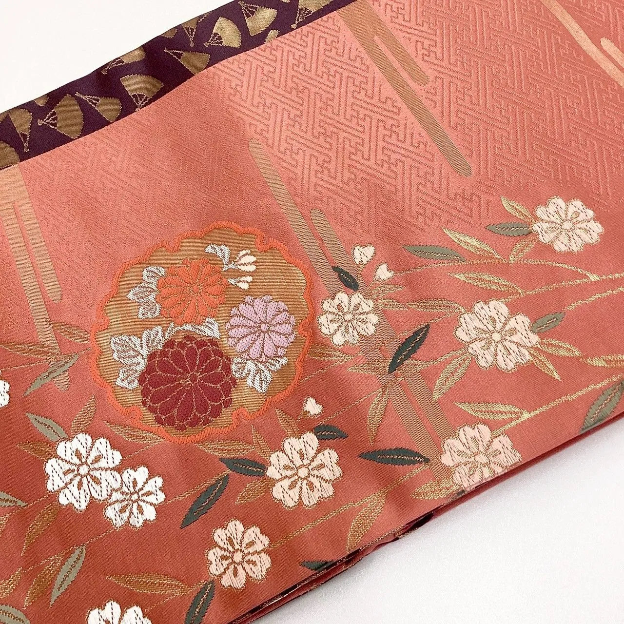 5780# Japanese Vintage Nagoya Obi Belt Kimono Fabric Silk Traditional