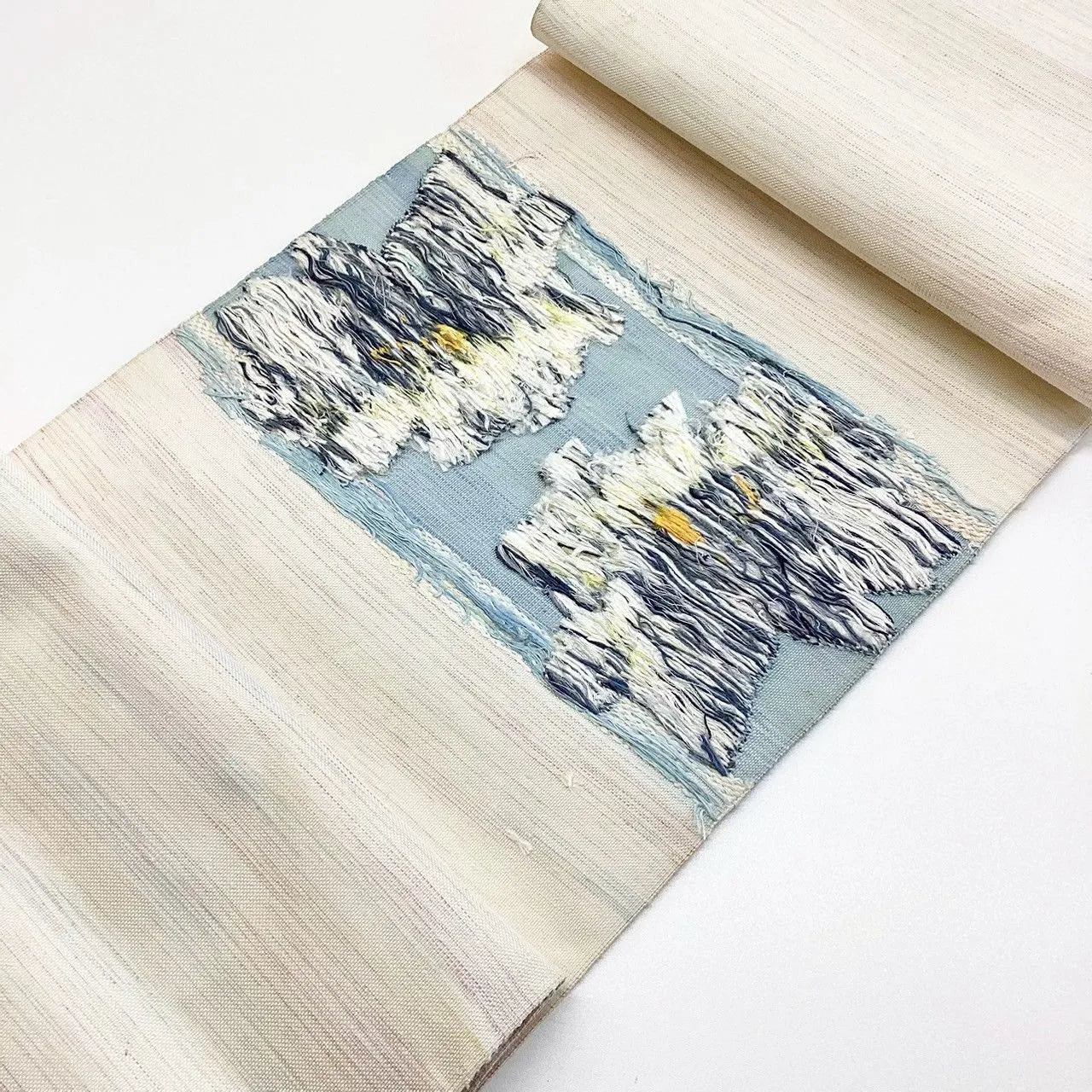 5783# Japanese Vintage Nagoya Obi Belt Kimono Pongee Fabric Silk Traditional