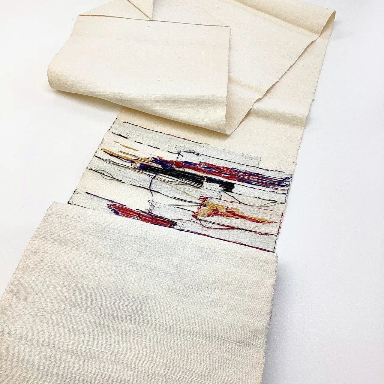 5784# Japanese Vintage Nagoya Obi Belt Kimono Pongee Fabric Silk Traditional