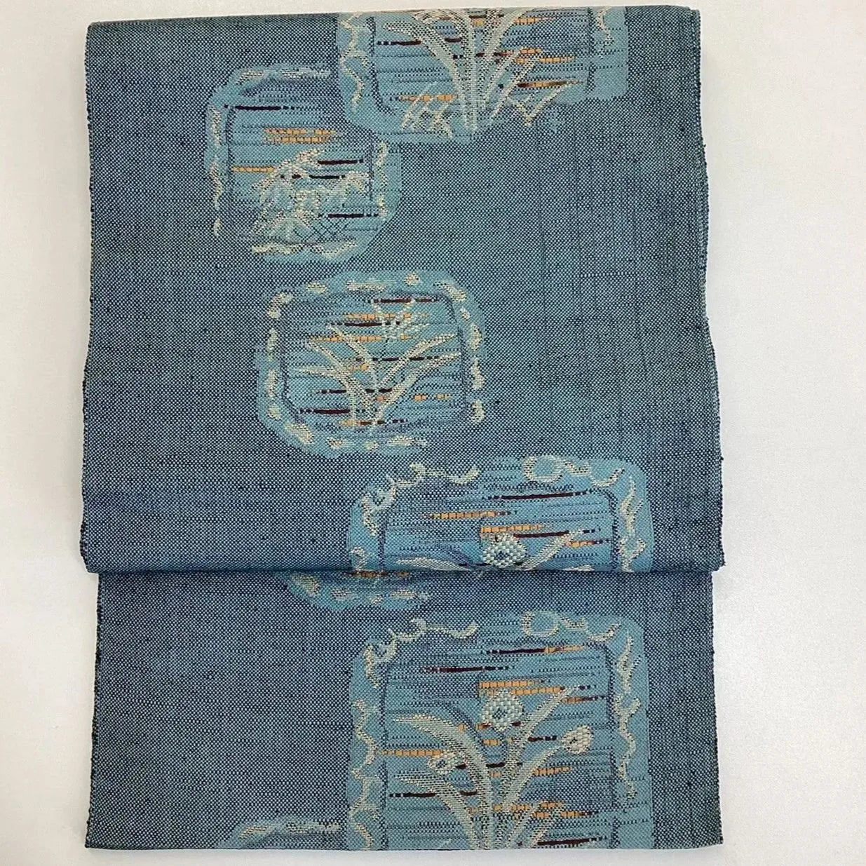 5752# Japanese Vintage Nagoya Obi Belt Kimono Pongee Fabric Silk Traditional