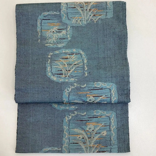 5752# Japanese Vintage Nagoya Obi Belt Kimono Pongee Fabric Silk Traditional