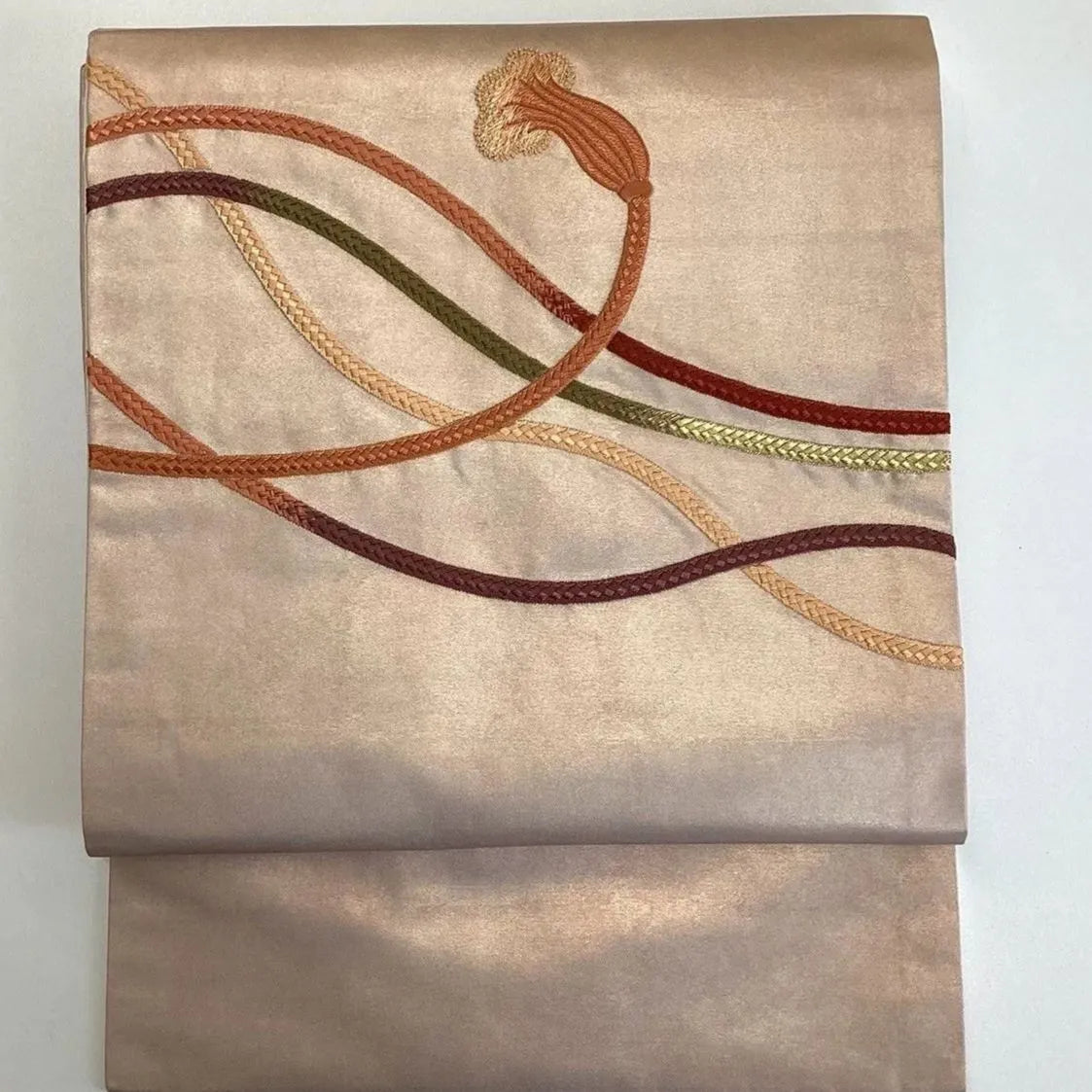 5754# Japanese Vintage Nagoya Obi Belt Kimono Fabric Silk Traditional Embroidery