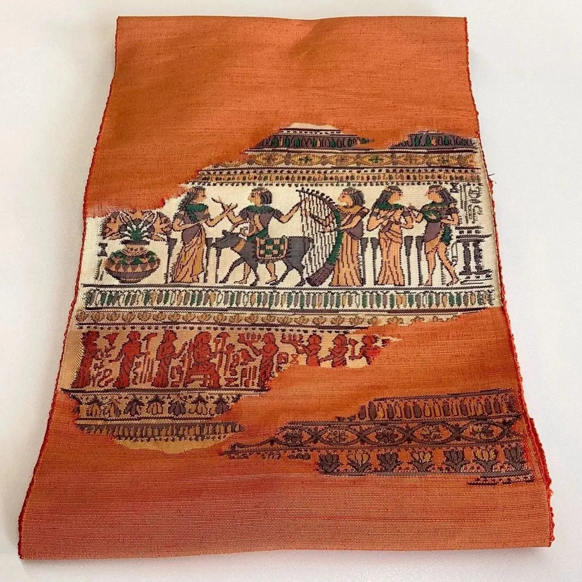 5755# Japanese Vintage Nagoya Obi Belt Kimono Pongee Fabric Silk Traditional