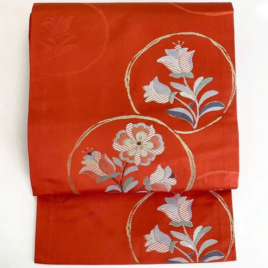 5757# Japanese Vintage Nagoya Obi Belt Kimono Fabric Silk Traditional