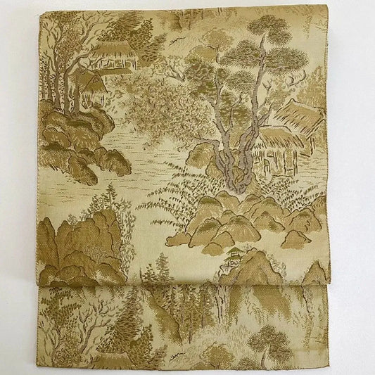 5769# Japanese Vintage Nagoya Obi Belt Kimono Fabric Silk Traditional