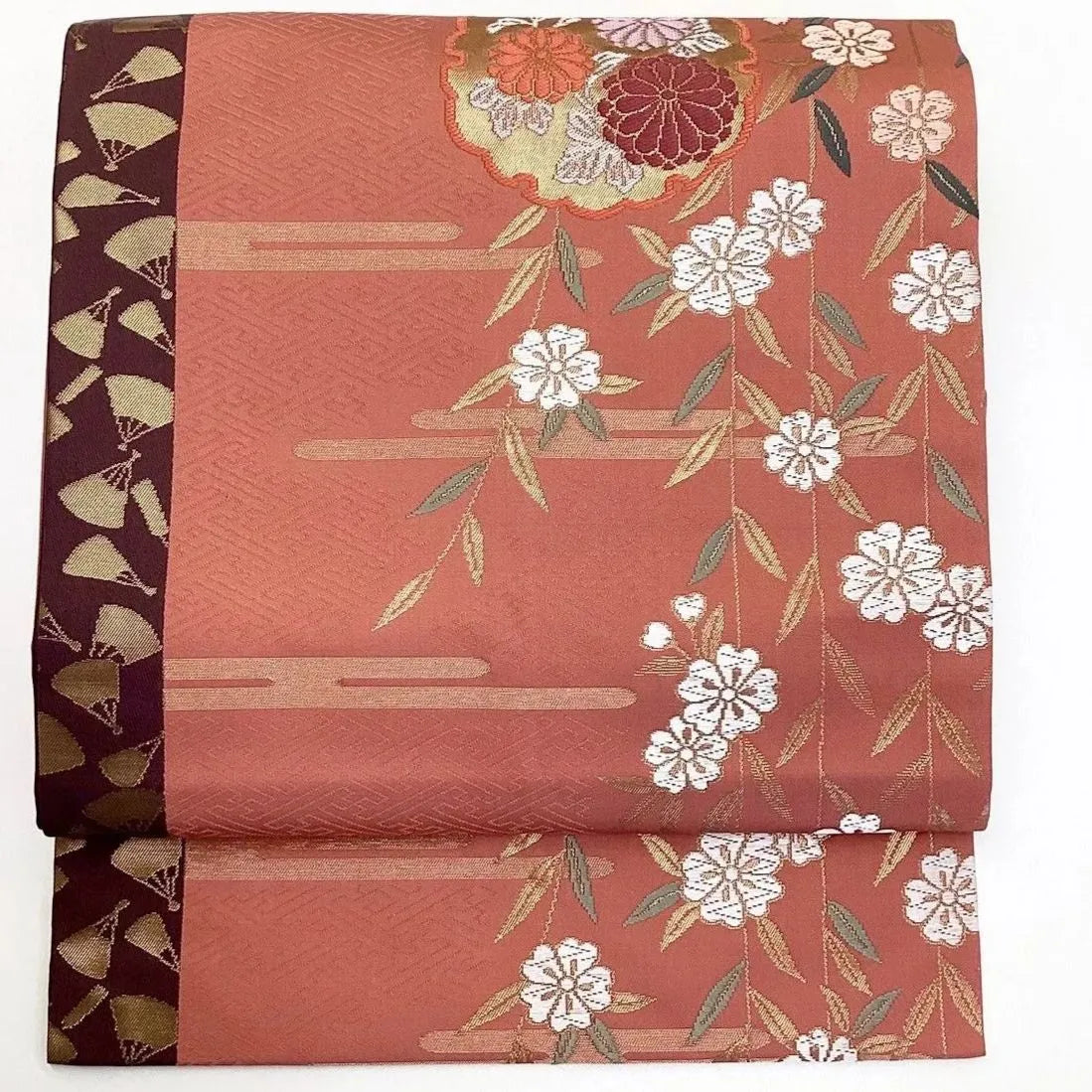 5780# Japanese Vintage Nagoya Obi Belt Kimono Fabric Silk Traditional