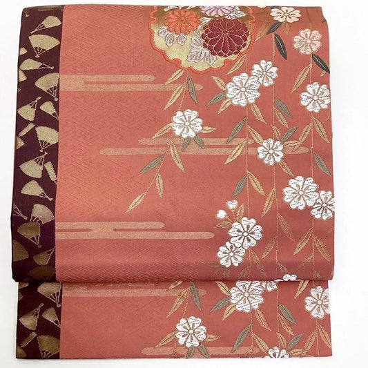 5780# Japanese Vintage Nagoya Obi Belt Kimono Fabric Silk Traditional