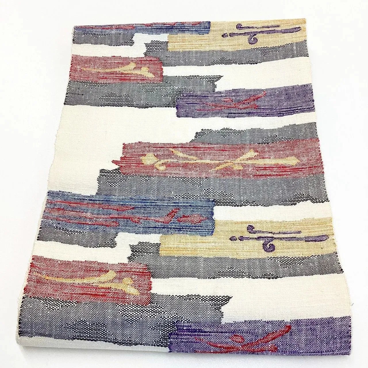 5784# Japanese Vintage Nagoya Obi Belt Kimono Pongee Fabric Silk Traditional