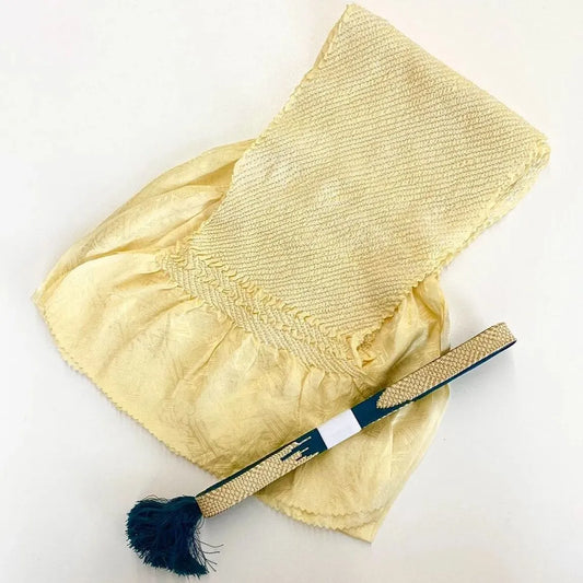 5842# Japanese Kimono Accessory Obiage and Obijime 2-piece Set Silk Shibori