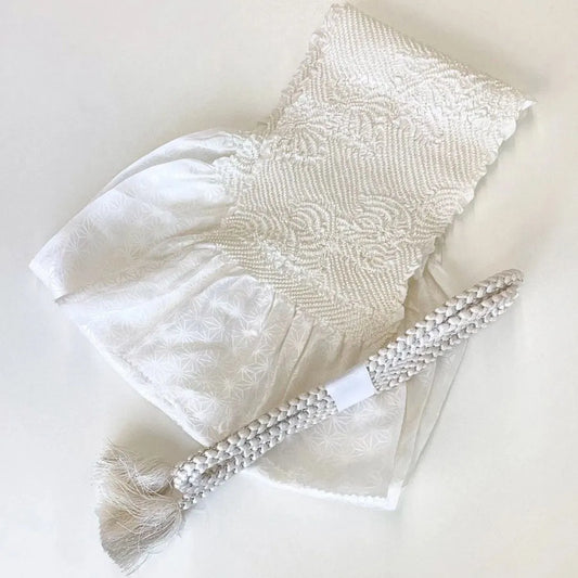 5851# Japanese Kimono Accessory Obiage and Obijime 2-piece Set Silk Shibori