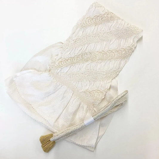 5856# Japanese Kimono Accessory Obiage and Obijime 2-piece Set Silk Shibori