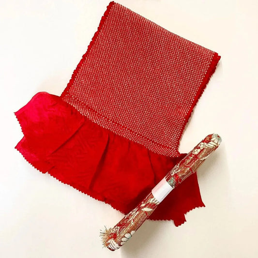 5859# Japanese Kimono Accessory Obiage and Obijime 2-piece Set Silk Shibori