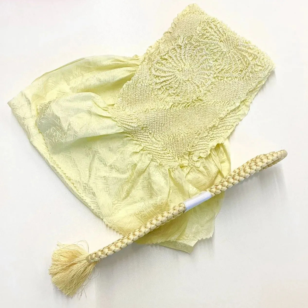 5861# Japanese Kimono Accessory Obiage and Obijime 2-piece Set Silk Shibori