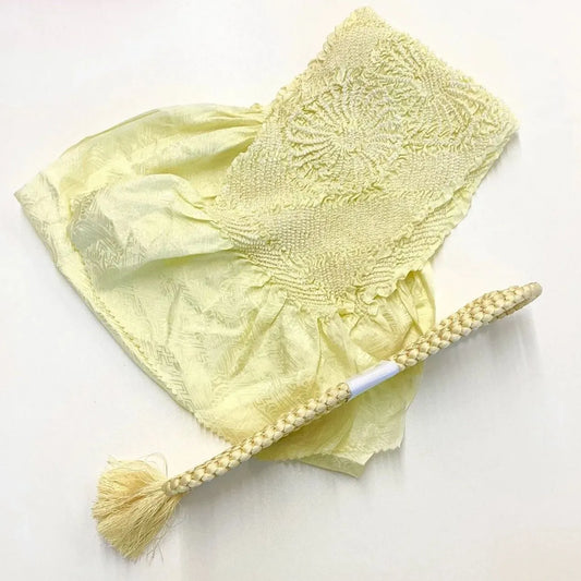 5861# Japanese Kimono Accessory Obiage and Obijime 2-piece Set Silk Shibori
