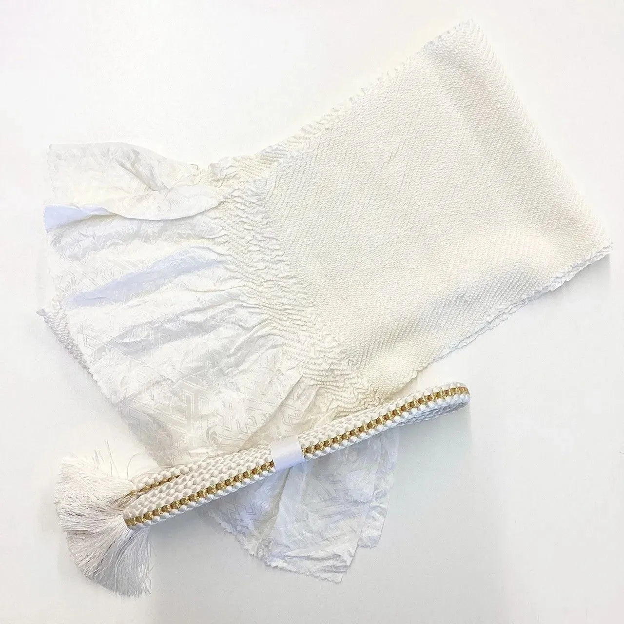 5862# Japanese Kimono Accessory Obiage and Obijime 2-piece Set Silk Shibori