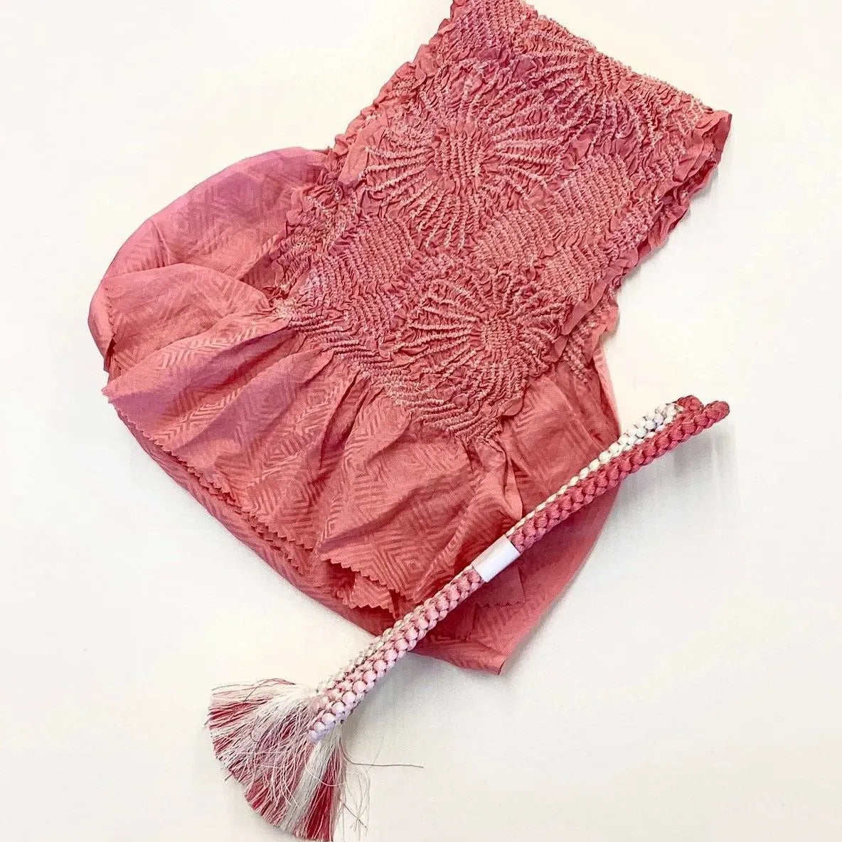 5864# Japanese Kimono Accessory Obiage and Obijime 2-piece Set Silk Shibori