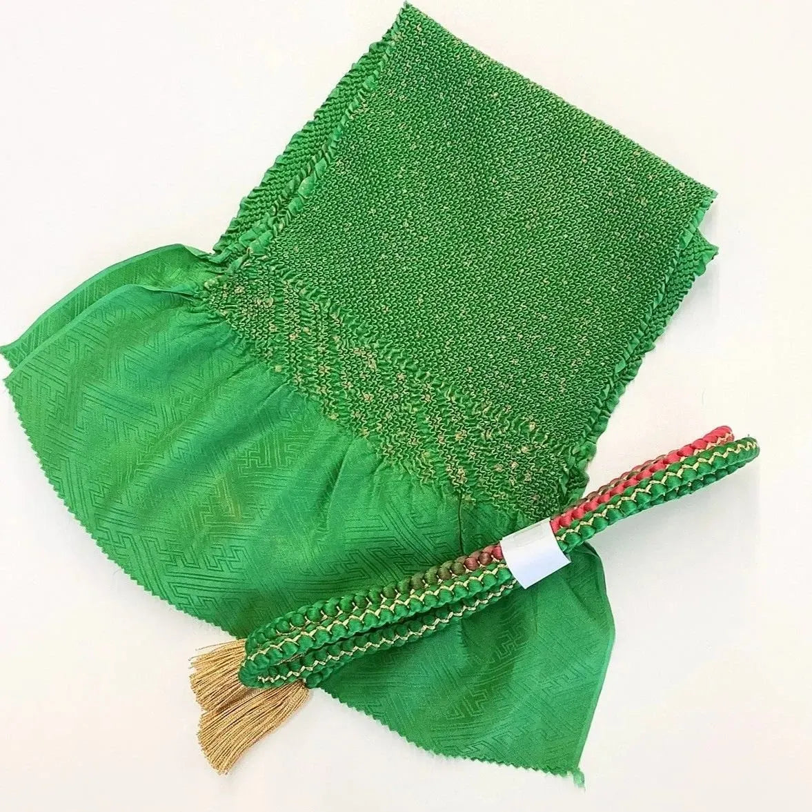 5866# Japanese Kimono Accessory Obiage and Obijime 2-piece Set Silk Shibori