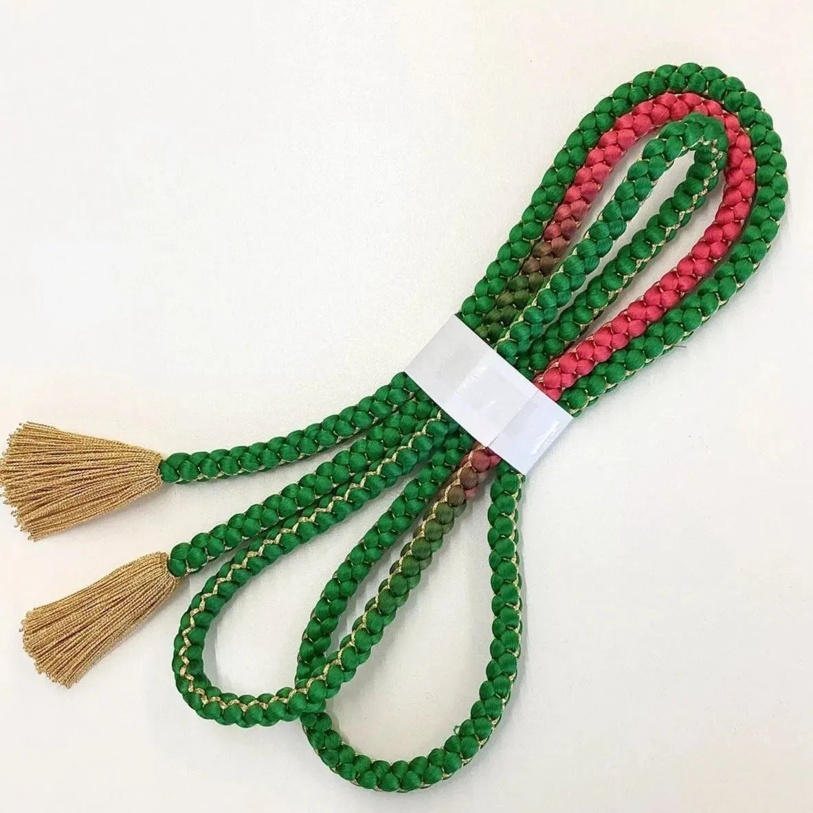 5866# Japanese Kimono Accessory Obiage and Obijime 2-piece Set Silk Shibori