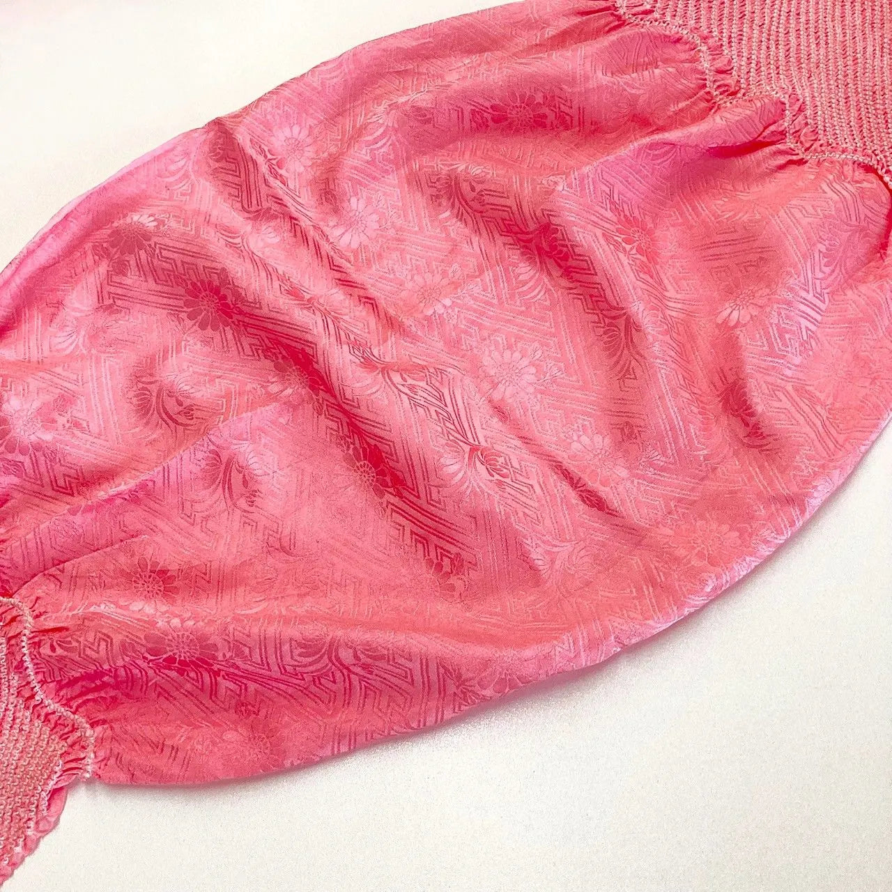 5881# Japanese Kimono Accessory Obiage and Obijime 2-piece Set Silk Shibori