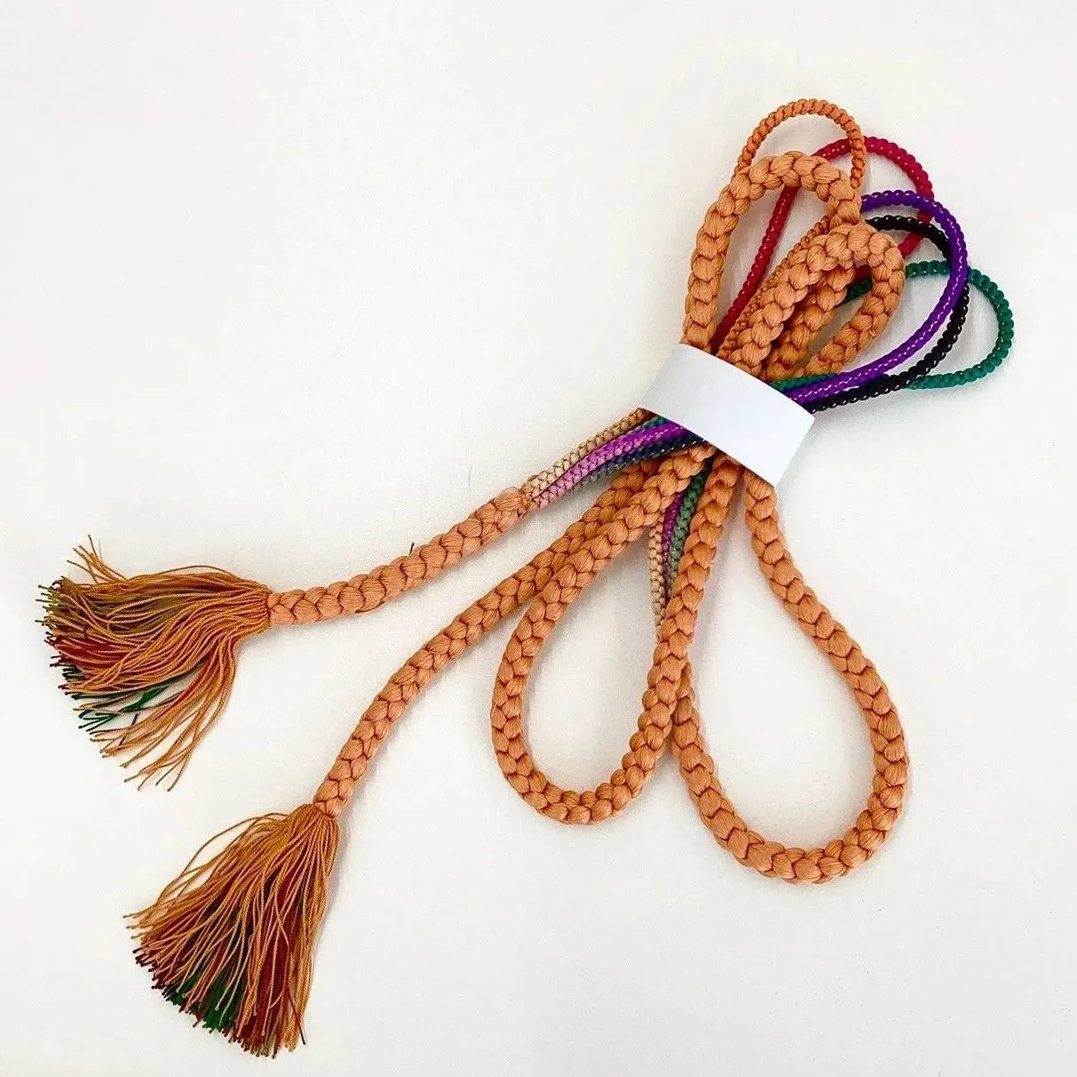 5868# Japanese Kimono Accessory Obiage and Obijime 2-piece Set Silk Shibori