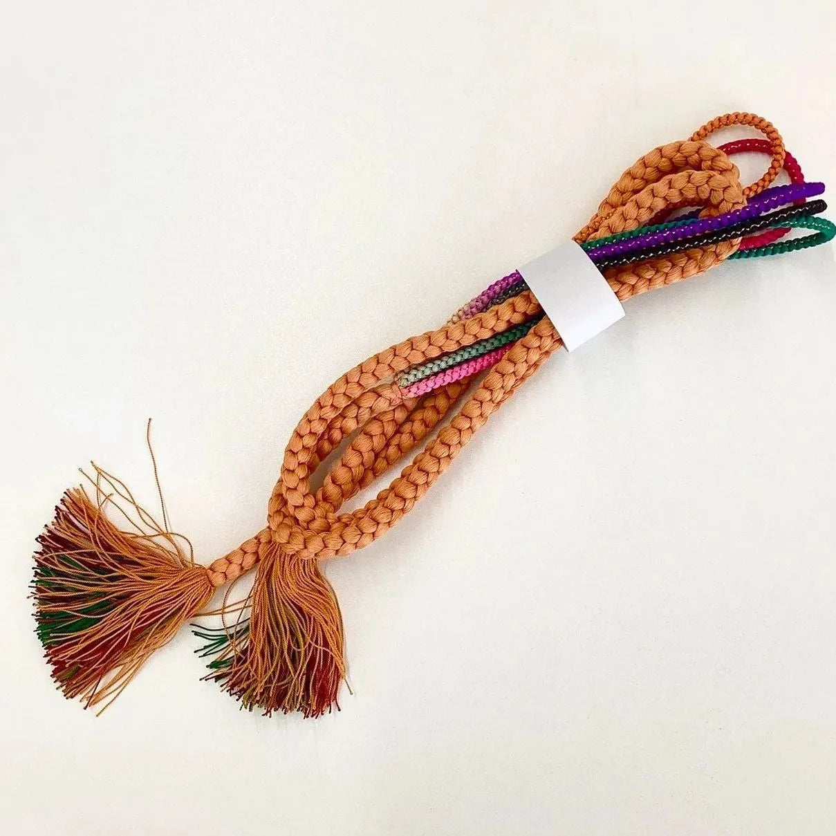 5868# Japanese Kimono Accessory Obiage and Obijime 2-piece Set Silk Shibori