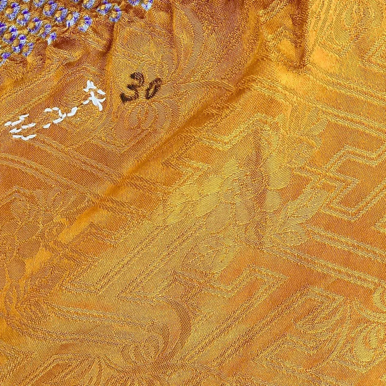 5868# Japanese Kimono Accessory Obiage and Obijime 2-piece Set Silk Shibori