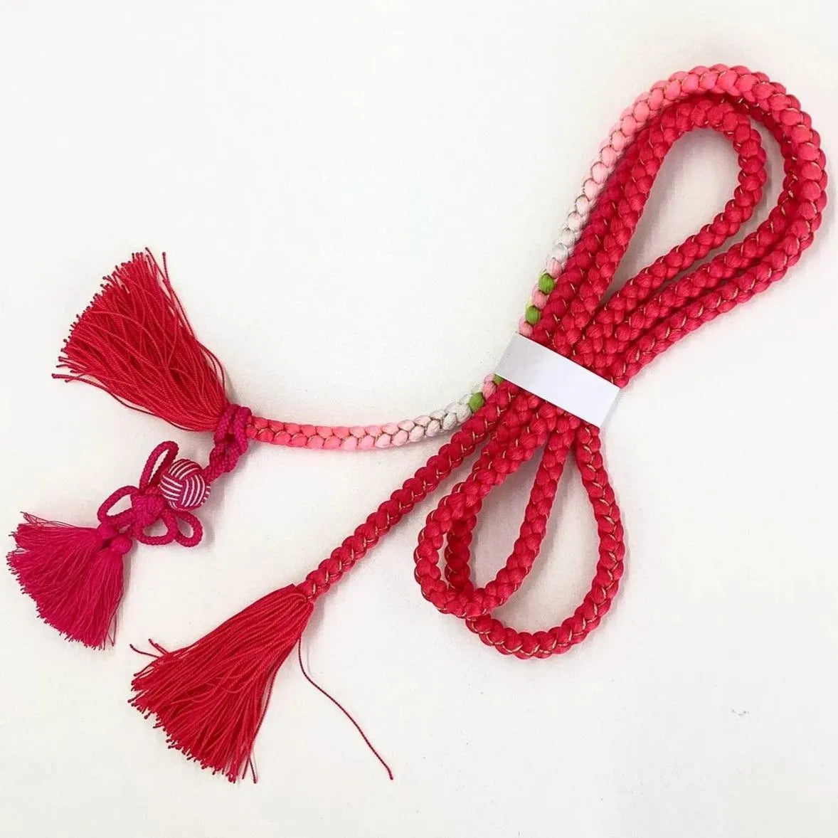 5869# Japanese Kimono Accessory Obiage and Obijime 2-piece Set Silk Shibori