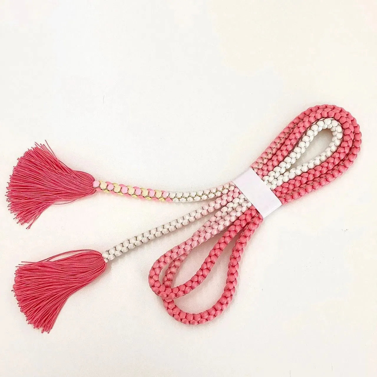 5873# Japanese Kimono Accessory Obiage and Obijime 2-piece Set Silk Shibori