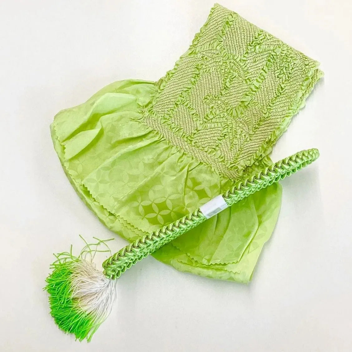 5877# Japanese Kimono Accessory Obiage and Obijime 2-piece Set Silk Shibori