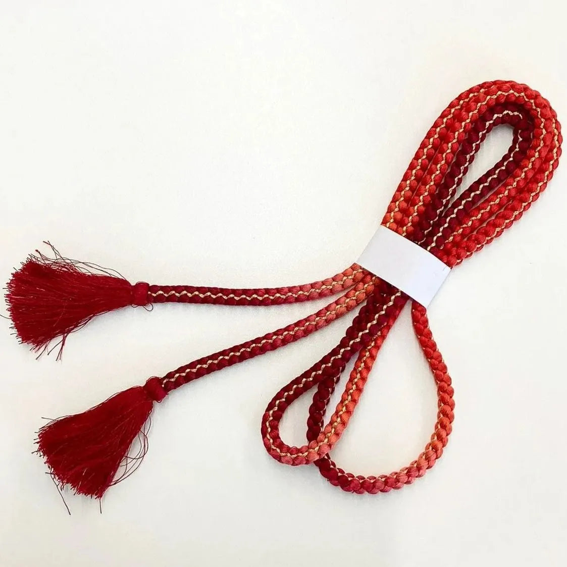 5878# Japanese Kimono Accessory Obiage and Obijime 2-piece Set Silk Shibori