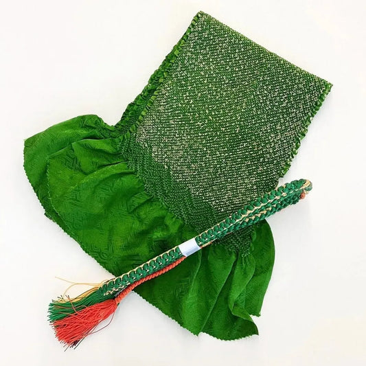 5879# Japanese Kimono Accessory Obiage and Obijime 2-piece Set Silk Shibori