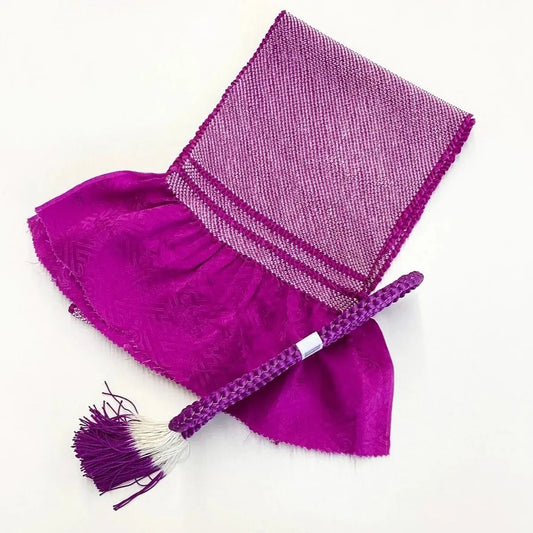 5880# Japanese Kimono Accessory Obiage and Obijime 2-piece Set Silk Shibori