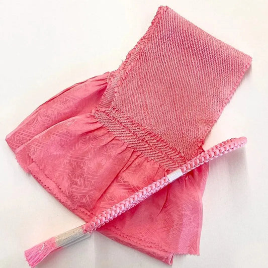 5881# Japanese Kimono Accessory Obiage and Obijime 2-piece Set Silk Shibori