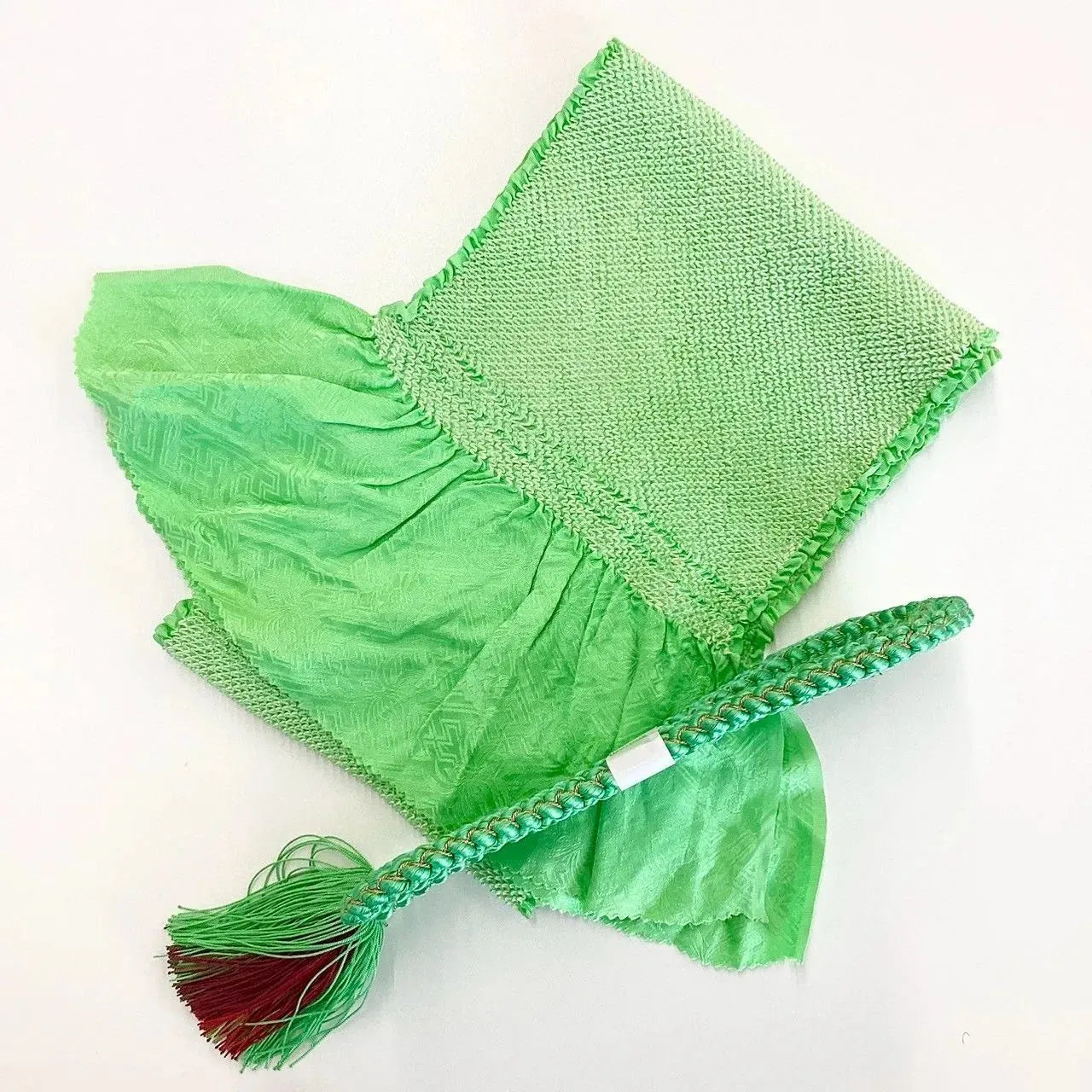 5882# Japanese Kimono Accessory Obiage and Obijime 2-piece Set Silk Shibori