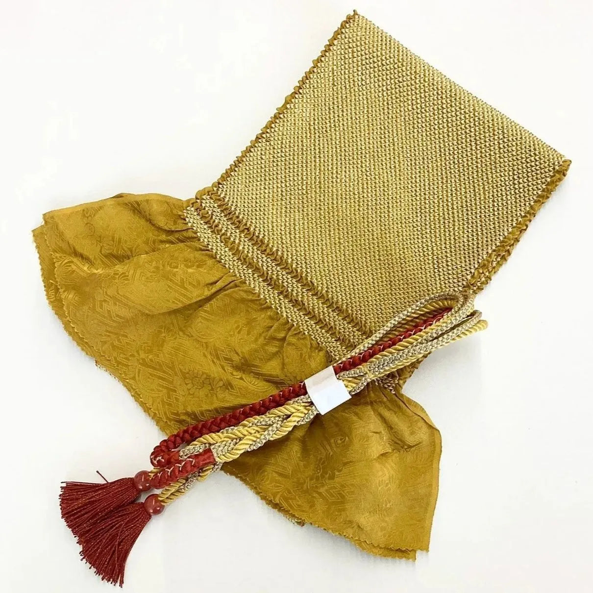 5884# Japanese Kimono Accessory Obiage and Obijime 2-piece Set Silk Shibori