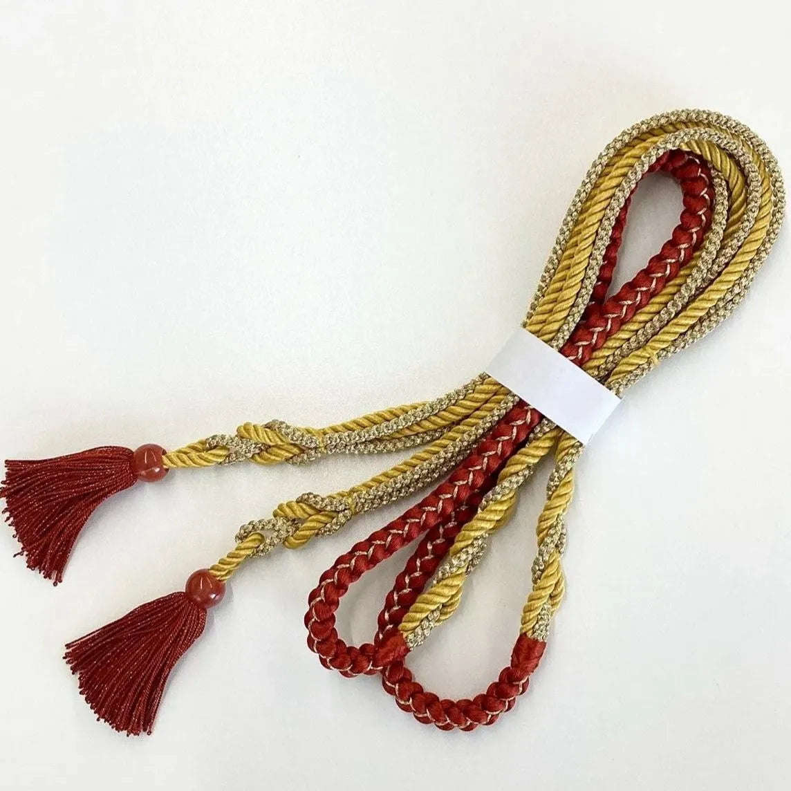 5884# Japanese Kimono Accessory Obiage and Obijime 2-piece Set Silk Shibori