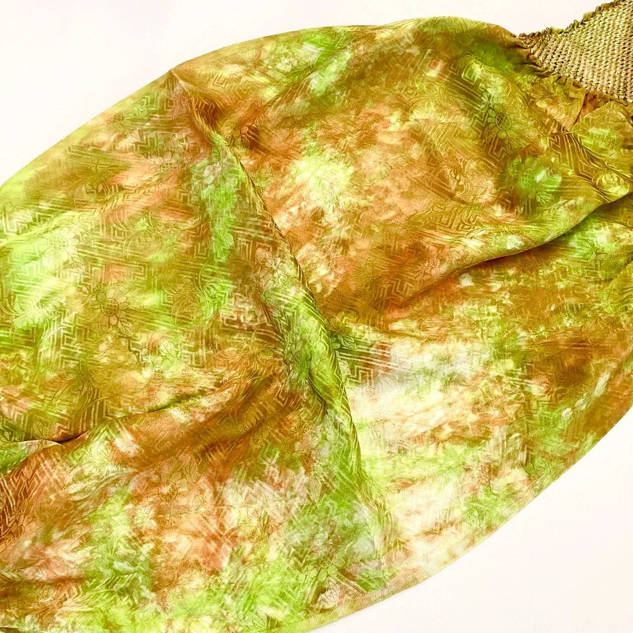 5897# Japanese Kimono Accessory Obiage and Obijime 2-piece Set Silk Shibori