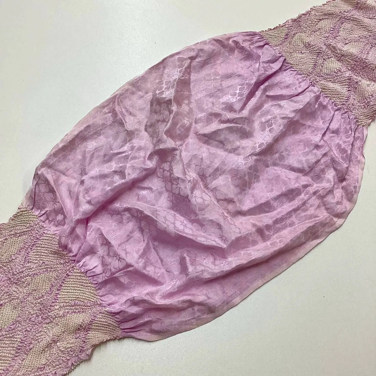 5903# Japanese Kimono Accessory Obiage and Obijime 2-piece Set Silk Shibori