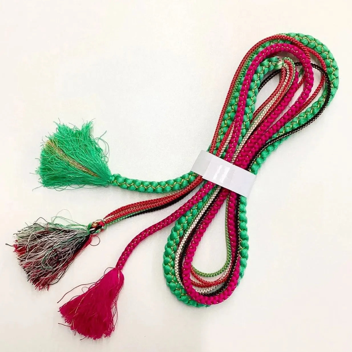 5892# Japanese Kimono Accessory Obiage and Obijime 2-piece Set Silk Shibori