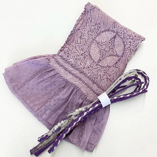 5896# Japanese Kimono Accessory Obiage and Obijime 2-piece Set Silk Shibori