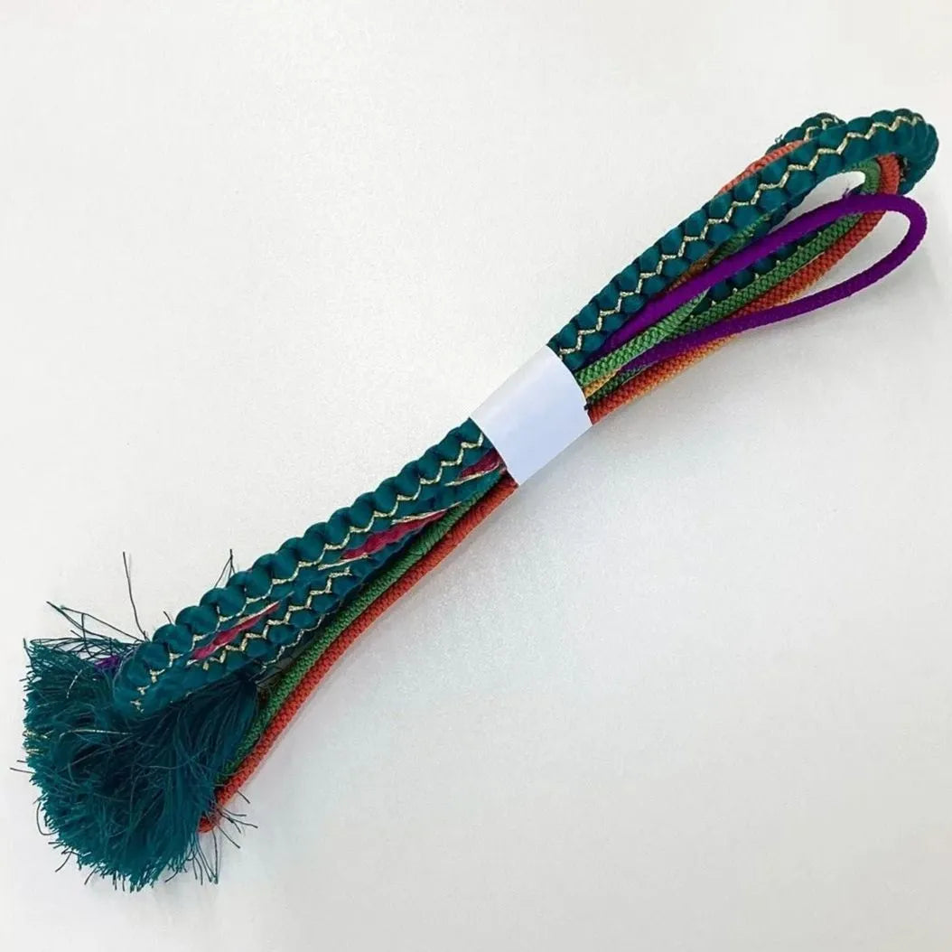 5898# Japanese Kimono Accessory Obiage and Obijime 2-piece Set Silk Shibori