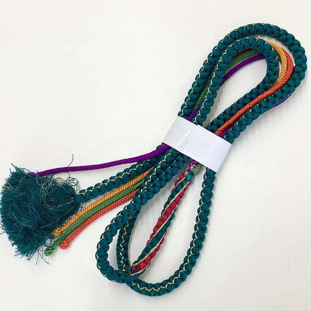 5898# Japanese Kimono Accessory Obiage and Obijime 2-piece Set Silk Shibori