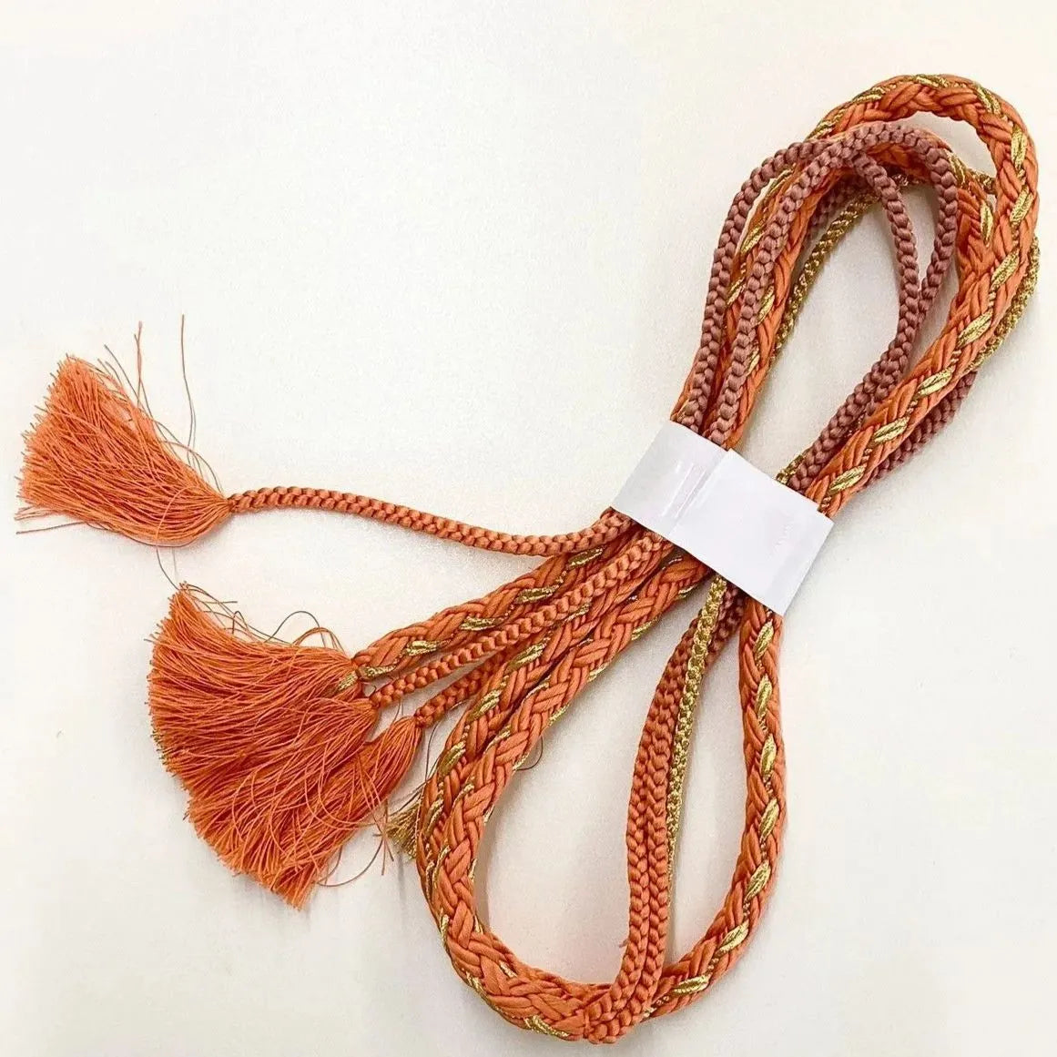 5899# Japanese Kimono Accessory Obiage and Obijime 2-piece Set Silk Shibori