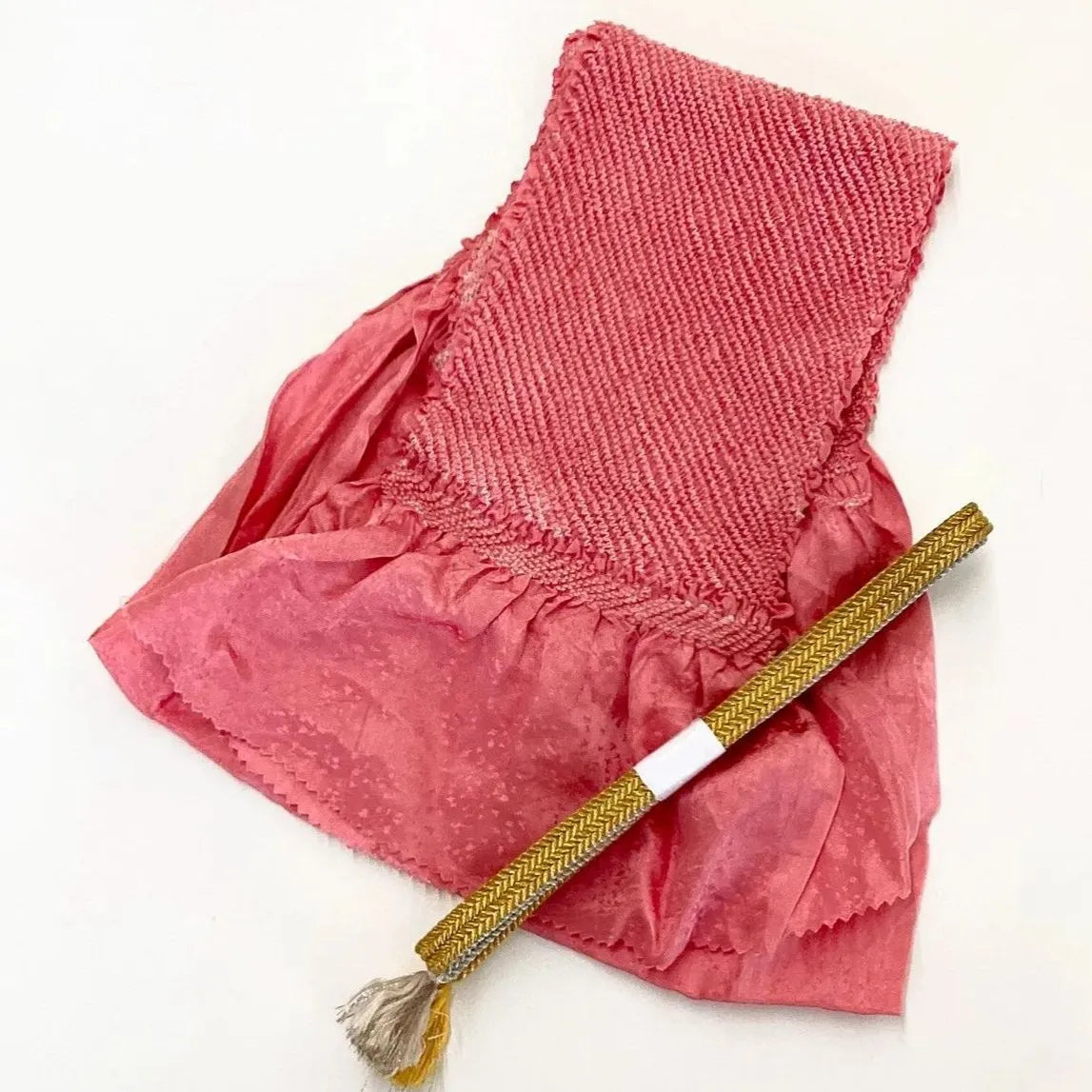5902# Japanese Kimono Accessory Obiage and Obijime 2-piece Set Silk Shibori