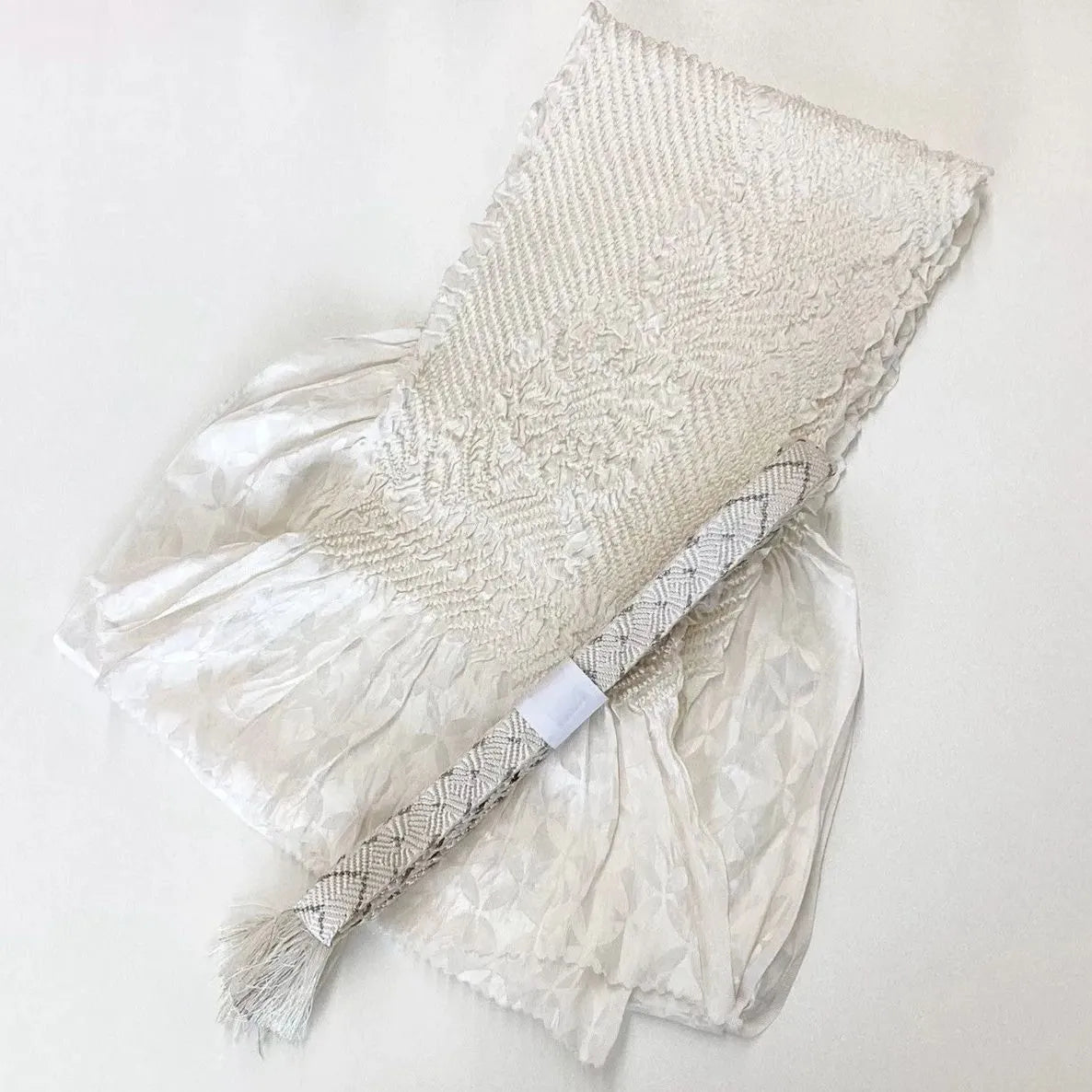 5905# Japanese Kimono Accessory Obiage and Obijime 2-piece Set Silk Shibori