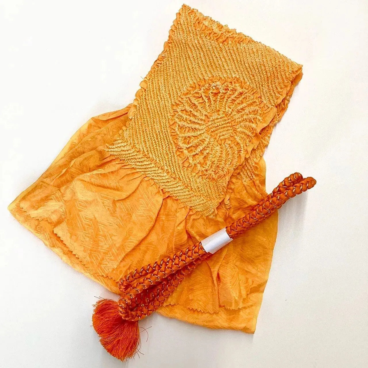 5909# Japanese Kimono Accessory Obiage and Obijime 2-piece Set Silk Shibori