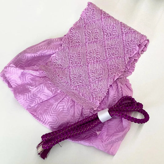5910# Japanese Kimono Accessory Obiage and Obijime 2-piece Set Silk Shibori