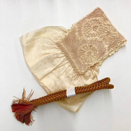 5911# Japanese Kimono Accessory Obiage and Obijime 2-piece Set Silk Shibori